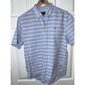 Vineyard Vines Classic Fit Whale Shirt Men's Size Medium Popover Shirt